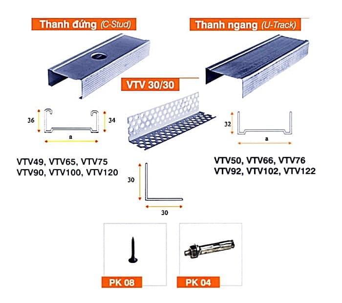 Bảng Giá Khung Xương Làm Trần Vách Ngăn Thạch Cao Trần Nhựa 7 gia khung xuong lam tran vach ngan 2