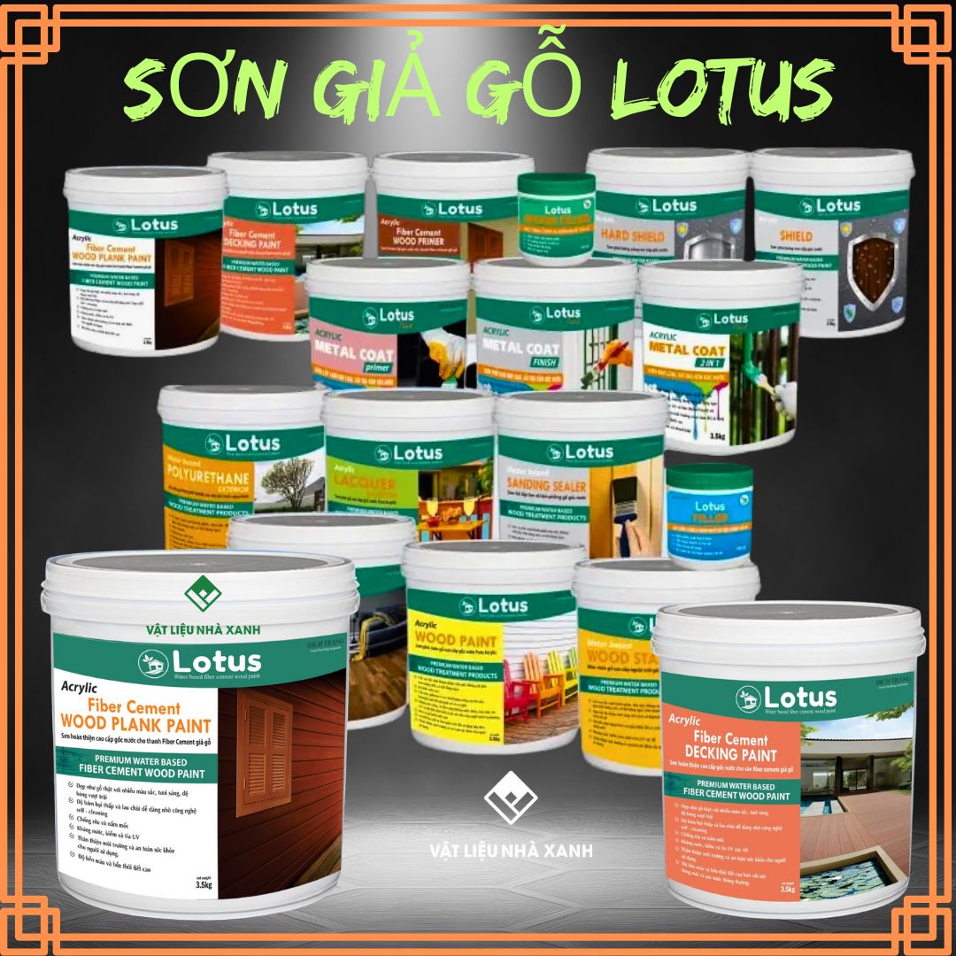Sơn Giả Gỗ Hệ Nước Lotus Trên Tường Xi Măng Sắt Mạ Kẽm