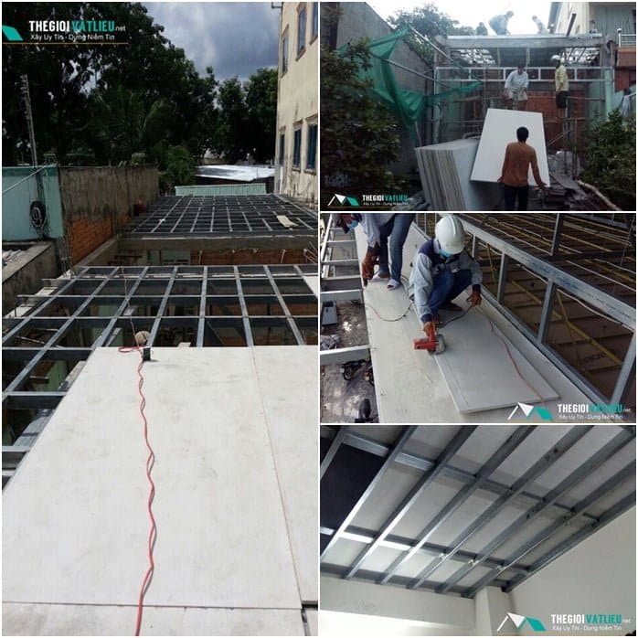 Thi công tấm Duraflex làm sàn trần vách ngăn