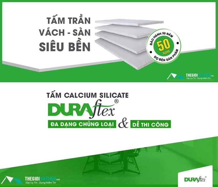 Tấm Cemboard Việt Nam Duraflex làm sàn trần vách ngăn