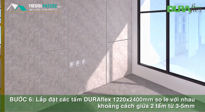 Thi công tấm Duraflex làm sàn trần vách ngăn