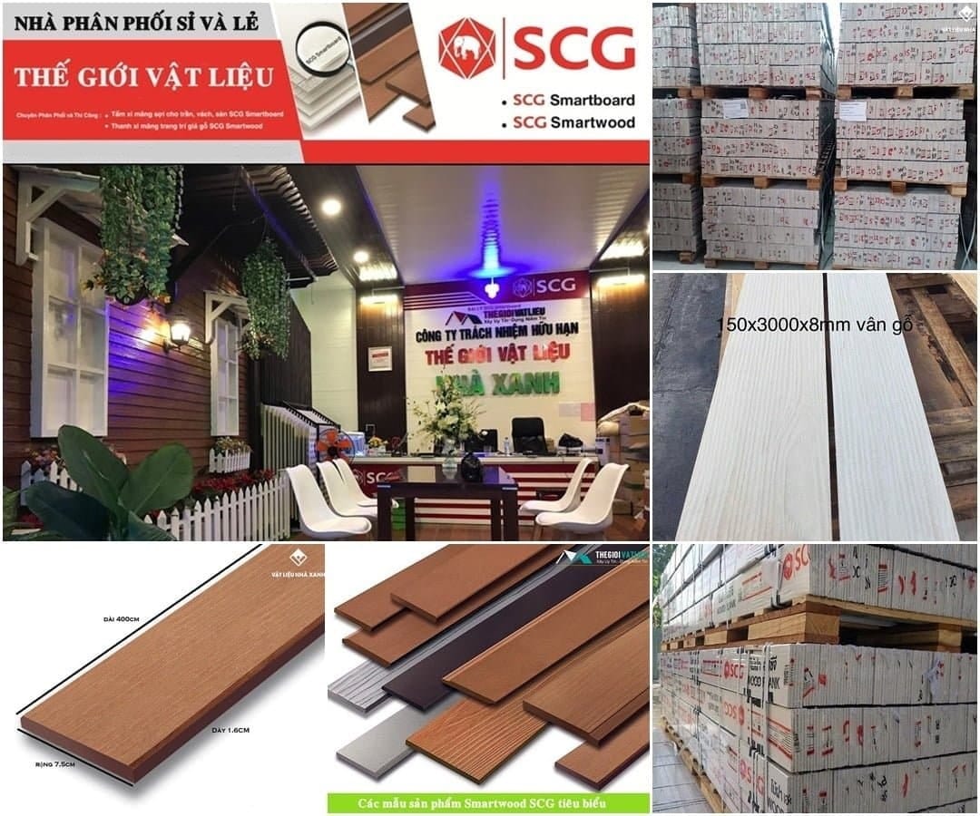 Tấm Xi Măng Giả Gỗ Vát Cạnh Ốp Tường Trần Smartwood SCG 39 dia chi ban tam xi mang gia go