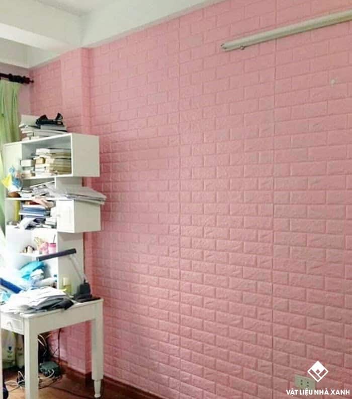 xốp dán tường màu hồng