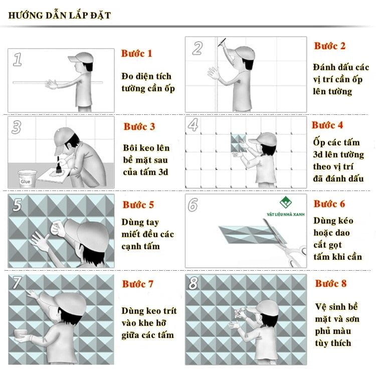 Tấm Ốp Tường 3D Nhựa PVC - Tấm Nhựa 3D Ốp Tường 50 tam op tuong 3d nhua pvc 1 1