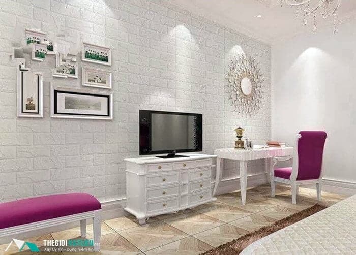 xốp dán tường phòng khách