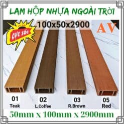 Thanh Lam Hộp Gỗ Nhựa Ngoài Trời 50x100mm
