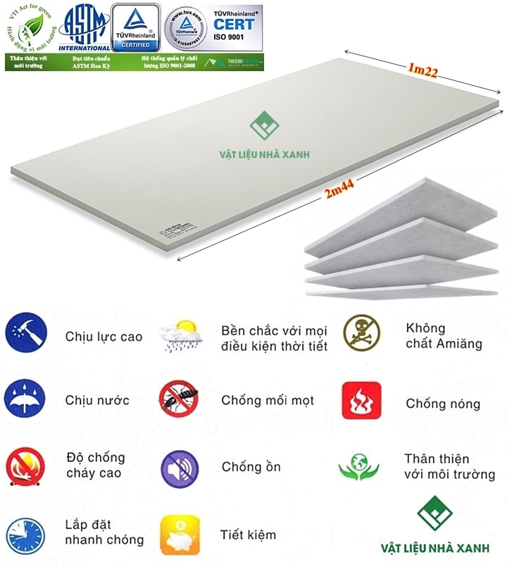 Tấm Cemboard Thái Lan Lót Sàn Làm Vách Ngăn Làm Trần Lợp Mái 5 Đặc Tính Của Tấm Cemboard Thái Lan