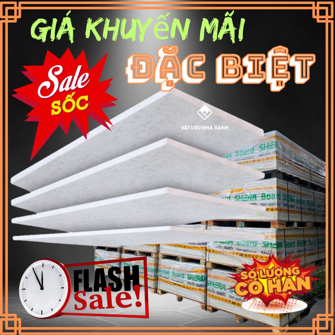 Giá Tấm Cemboard Ngoài Trời Làm Tường Vách Ngăn Lót Sàn Chịu Nước 38 gia cemboard khuyen mai