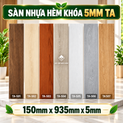 Sàn Nhựa Hèm Khóa TA 5mm Giả Gỗ Có Đế IXPE
