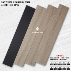 Sàn Nhựa Hèm Khóa 5mm Vân Gỗ Có Đế IPXE TA 14 san nhua hem khoa 5mm TA gia re 3