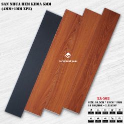 Sàn Nhựa Hèm Khóa 5mm Vân Gỗ Có Đế IPXE TA 12 san nhua hem khoa 5mm TA gia re 5