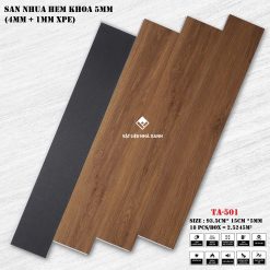 Sàn Nhựa Hèm Khóa 5mm Vân Gỗ Có Đế IPXE TA 11 san nhua hem khoa 5mm TA gia re 6