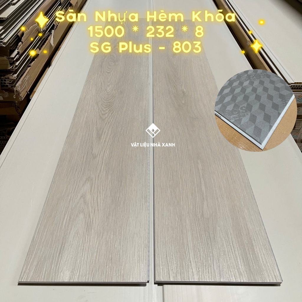 Sàn Nhựa Hèm Khóa 8mm SGS Plus Giả Gỗ Có Đế IXPE 2 san nhua hem khoa 8mm sgs 1
