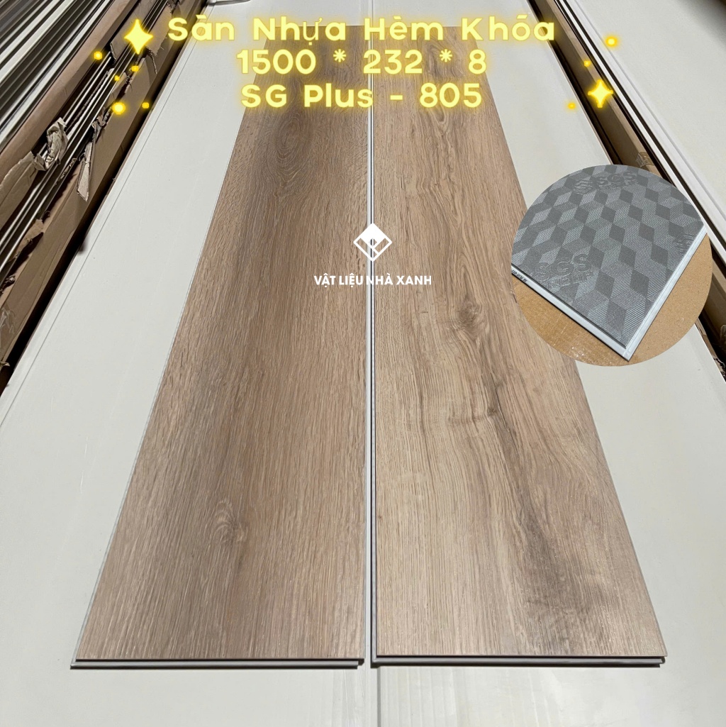 Sàn Nhựa Hèm Khóa 8mm SGS Plus Giả Gỗ Có Đế IXPE 3 san nhua hem khoa 8mm sgs 2
