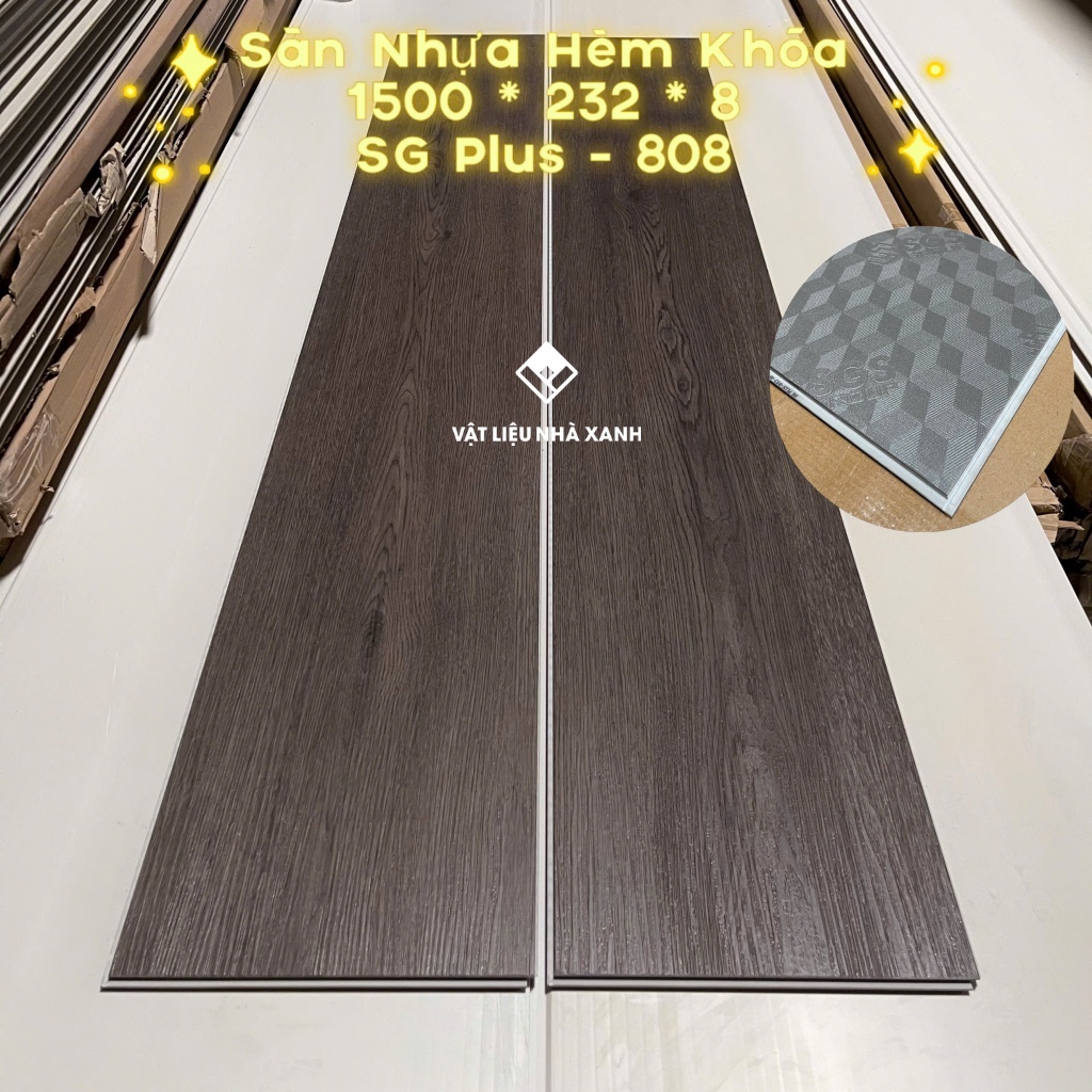 Sàn Nhựa Hèm Khóa 8mm SGS Plus Giả Gỗ Có Đế IXPE 4 san nhua hem khoa 8mm sgs 3