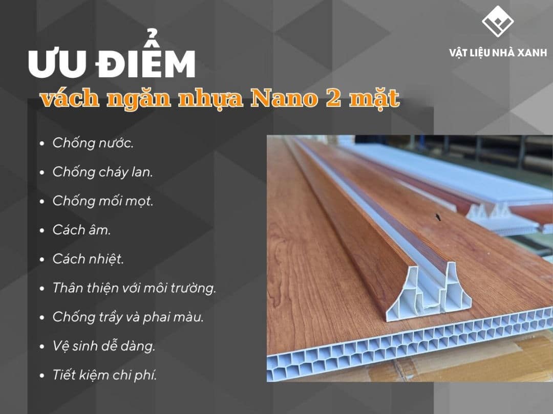 Giá Tấm Vách Ngăn Nhựa 2 Mặt Nhà Xanh - Khuyến Mãi Mới Nhất 2025 146 Ưu Điểm của Tấm Vách Ngăn Nhựa Giả Gỗ 2 Mặt