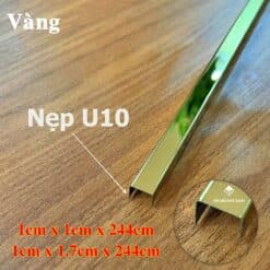Nẹp Chữ U Inox Thi Công Tấm Ốp Than Tre 23 nep inox U10 vang