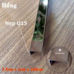 Nẹp Chữ U Inox Thi Công Tấm Ốp Than Tre 19 nep inox U15 hong