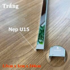 Nẹp Chữ U Inox Thi Công Tấm Ốp Than Tre 18 nep inox U15 trang