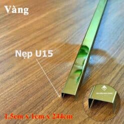 Nẹp Chữ U Inox Thi Công Tấm Ốp Than Tre 17 nep inox U15 vang