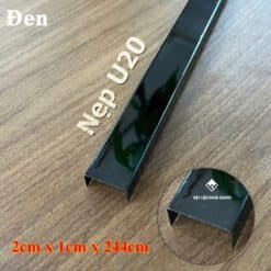 Nẹp Chữ U Inox Thi Công Tấm Ốp Than Tre 16 nep inox U20 den