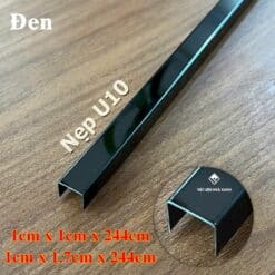 Nẹp Chữ U Inox Thi Công Tấm Ốp Than Tre 22 nep inox V10 den 1