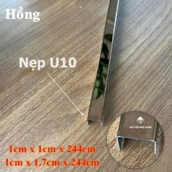 Nẹp Chữ U Inox Thi Công Tấm Ốp Than Tre 21 nep inox V10 hong 1