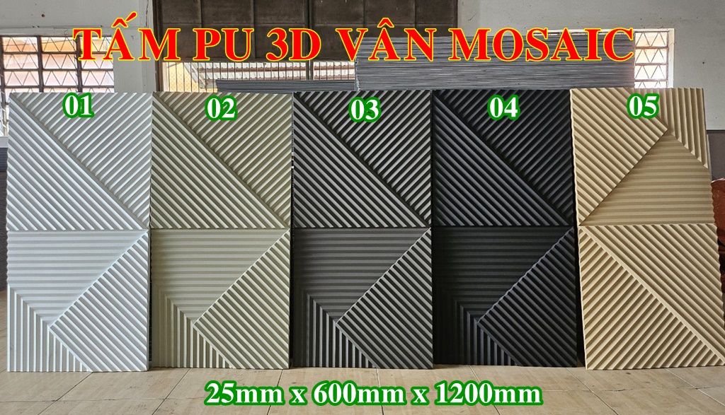 giá tấm ốp tường PU 3D vân Mosaic tam giác