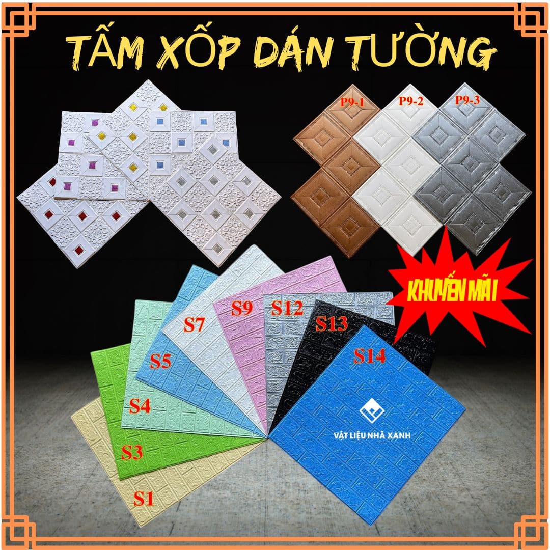 Tấm xốp dán tường Nhà Xanh