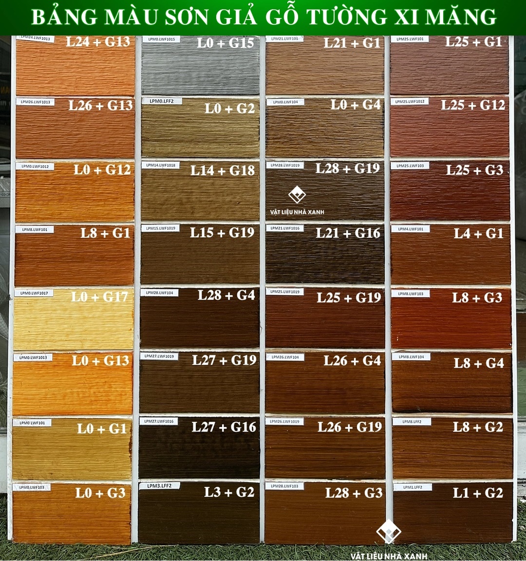 Sơn Lót Giả Gỗ Lotus Primer Paint 8 bang mau son gia go lotus tuong xi mang