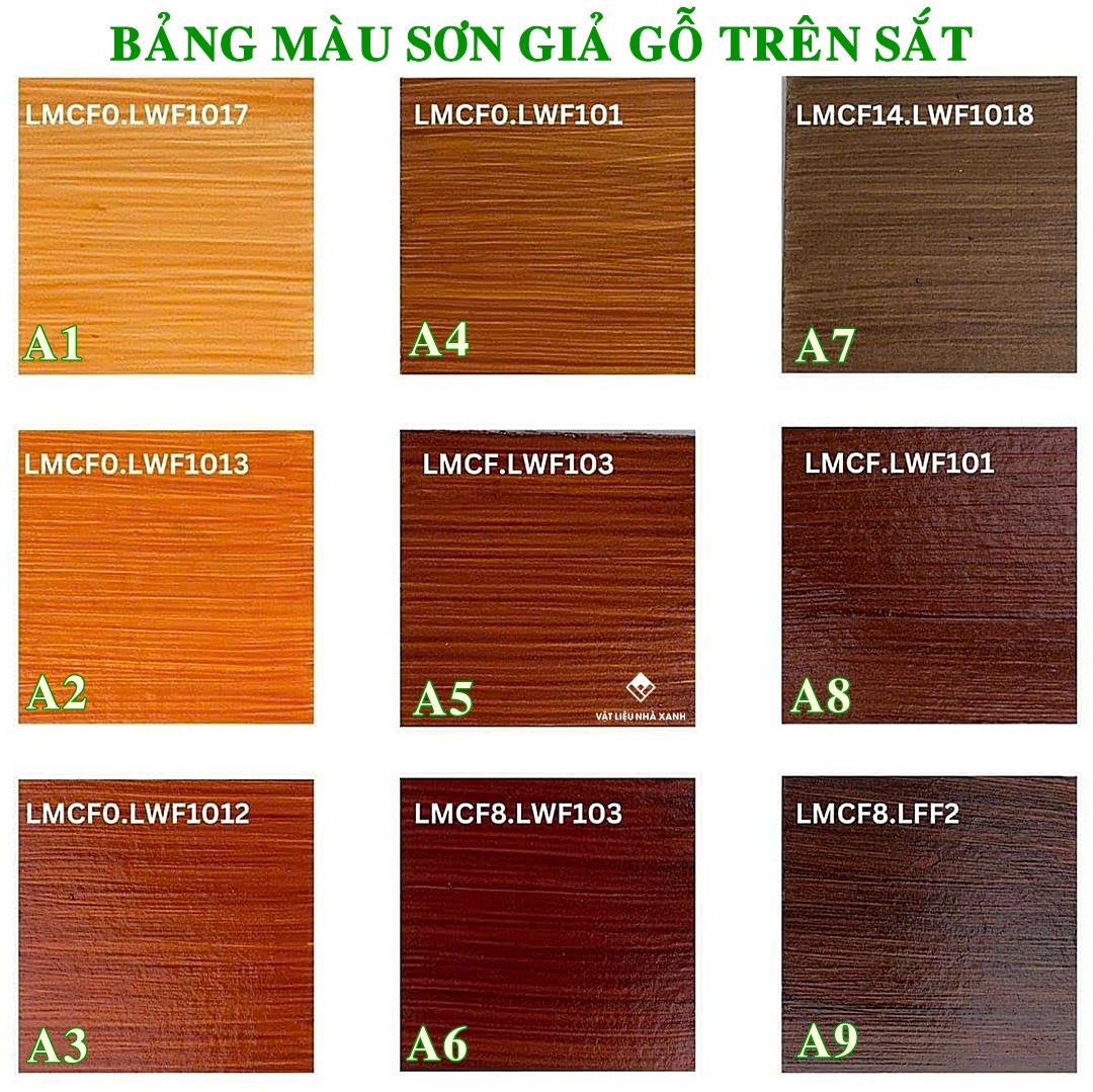 Sơn Tạo Vân Gỗ Lotus Wood Plank Paint 14 bang mau son gia go tren sat 2