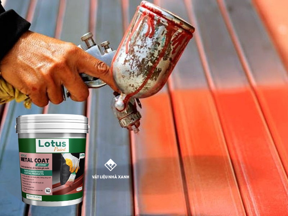 Sơn Lót Trên Sắt Mạ Kẽm Lotus Metal Coat Primer Gốc Nước 4 son lot tren sat ma kem 1
