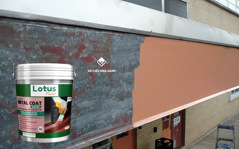Sơn Lót Trên Sắt Mạ Kẽm Lotus Metal Coat Primer Gốc Nước 3 son lot tren sat ma kem 2