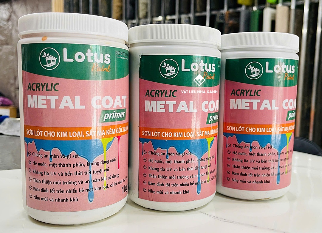 Sơn Lót Trên Sắt Mạ Kẽm Lotus Metal Coat Primer Gốc Nước 6 son lot tren sat ma kem 31
