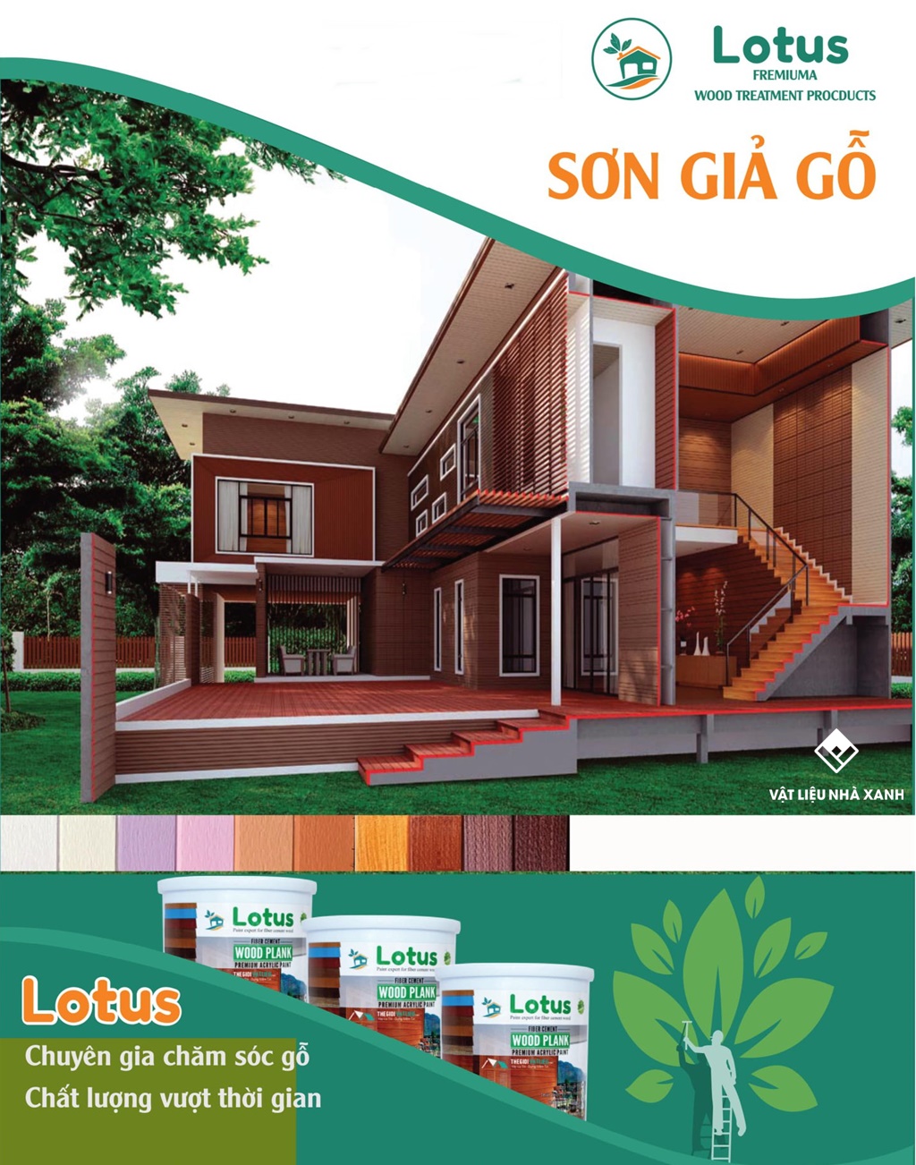 Sơn Giả Gỗ Trên Tường Xi Măng Bề Mặt Cột Bê Tông 16 son gia go tren tuong xi mang be tong 6