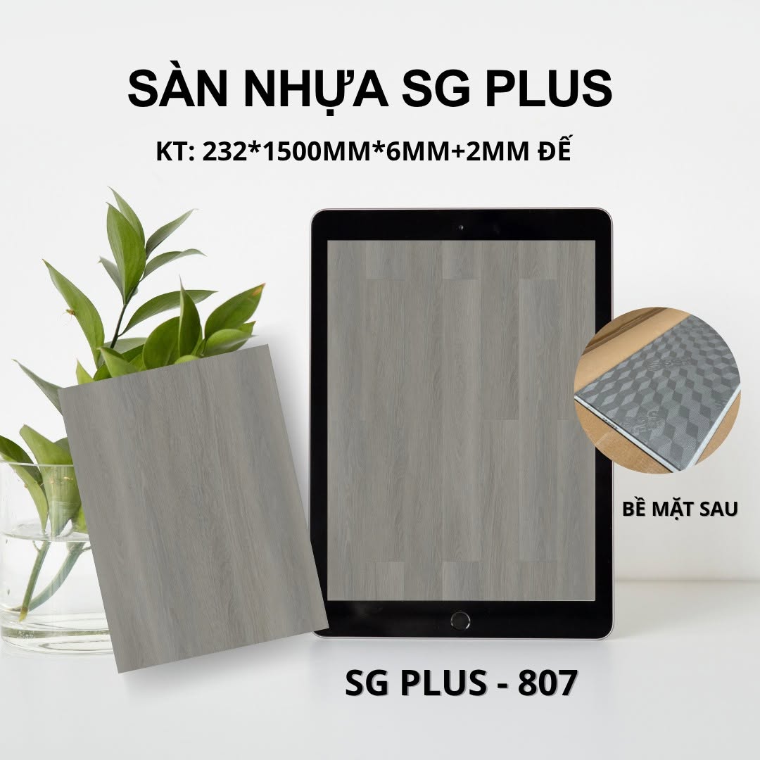 Sàn Nhựa Hèm Khóa 8mm SGS Plus Giả Gỗ Có Đế IXPE 12 san nhua 8mm hem khoa 1